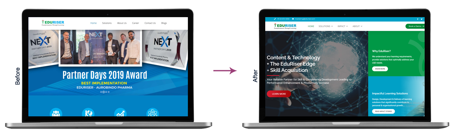 eduriser website - transformation